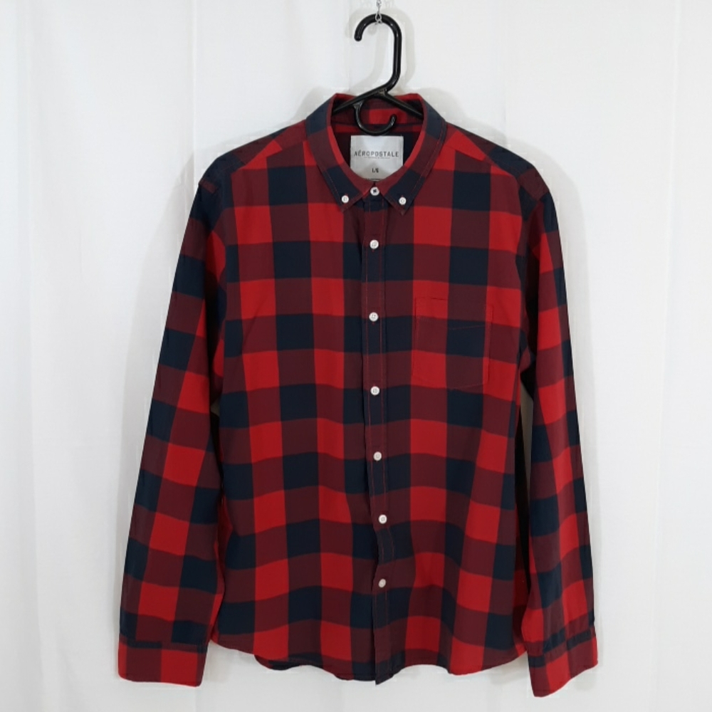 Aeropostale Men's Plaid Shirt sz. L